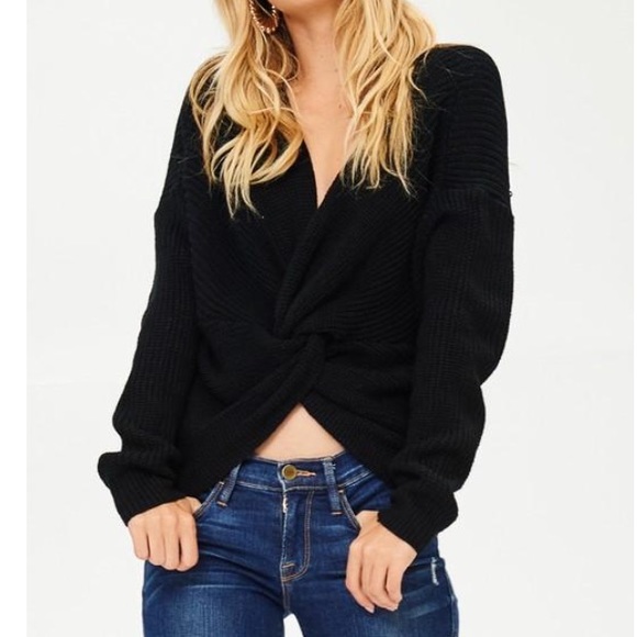 MARSEILLE Black Reversible Twist Back Sweater - Picture 3 of 6